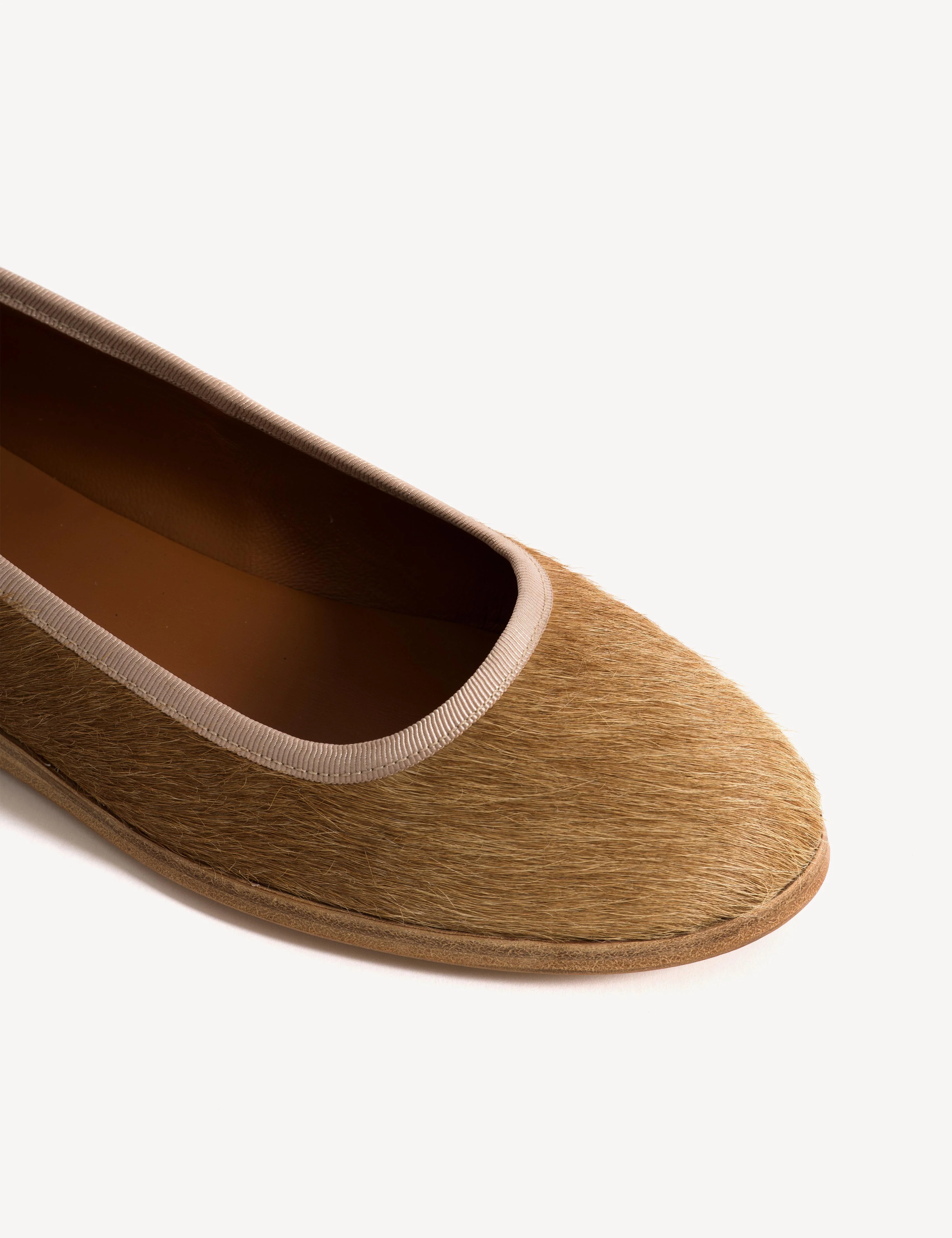 Mari Flats In Beige Shades Cow Fur - Image 6
