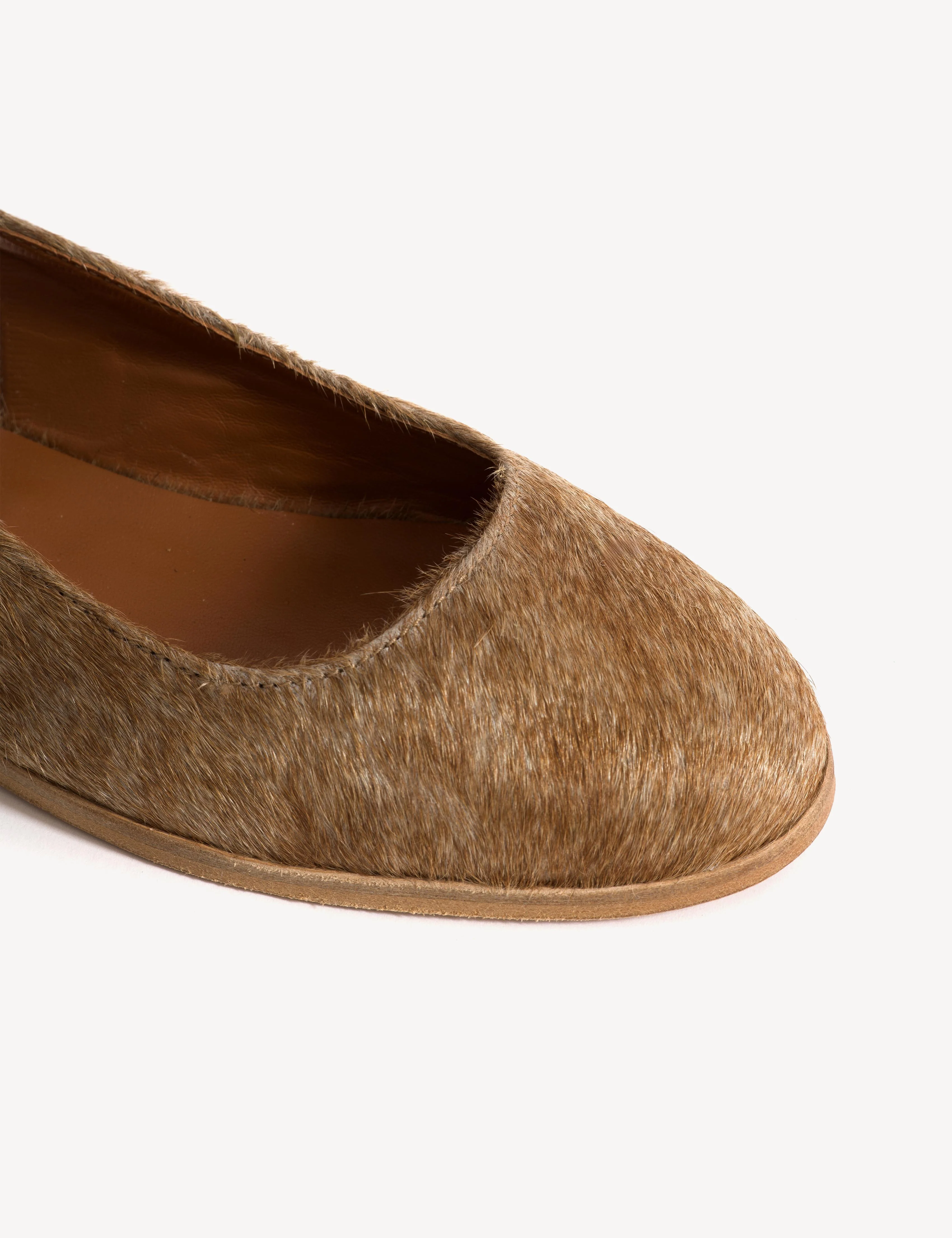 Moa Slingback Flats In Beige Shades Cow Fur - Image 5