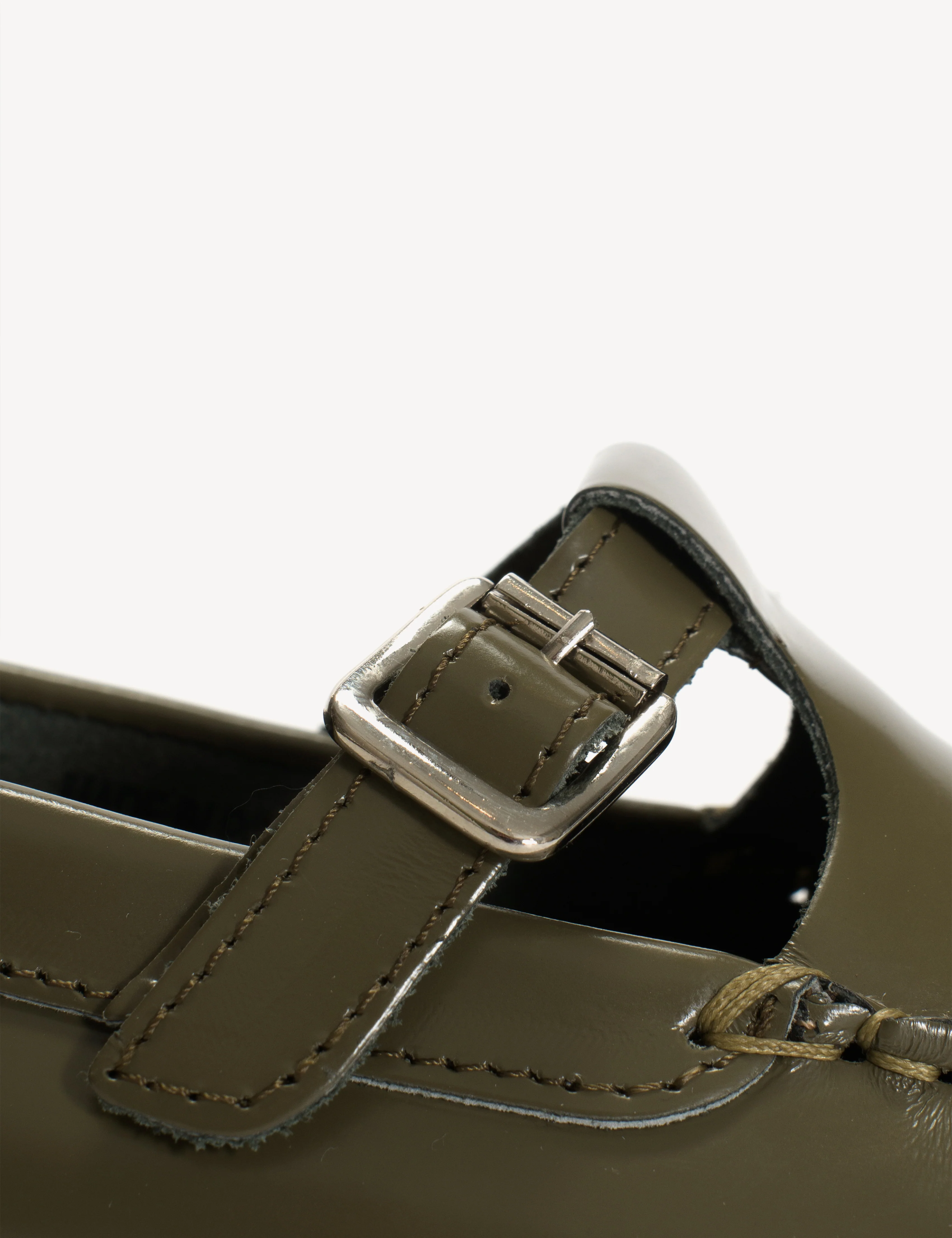 Moccasin T-Bar Loafer In Olive Polido Leather - Image 8