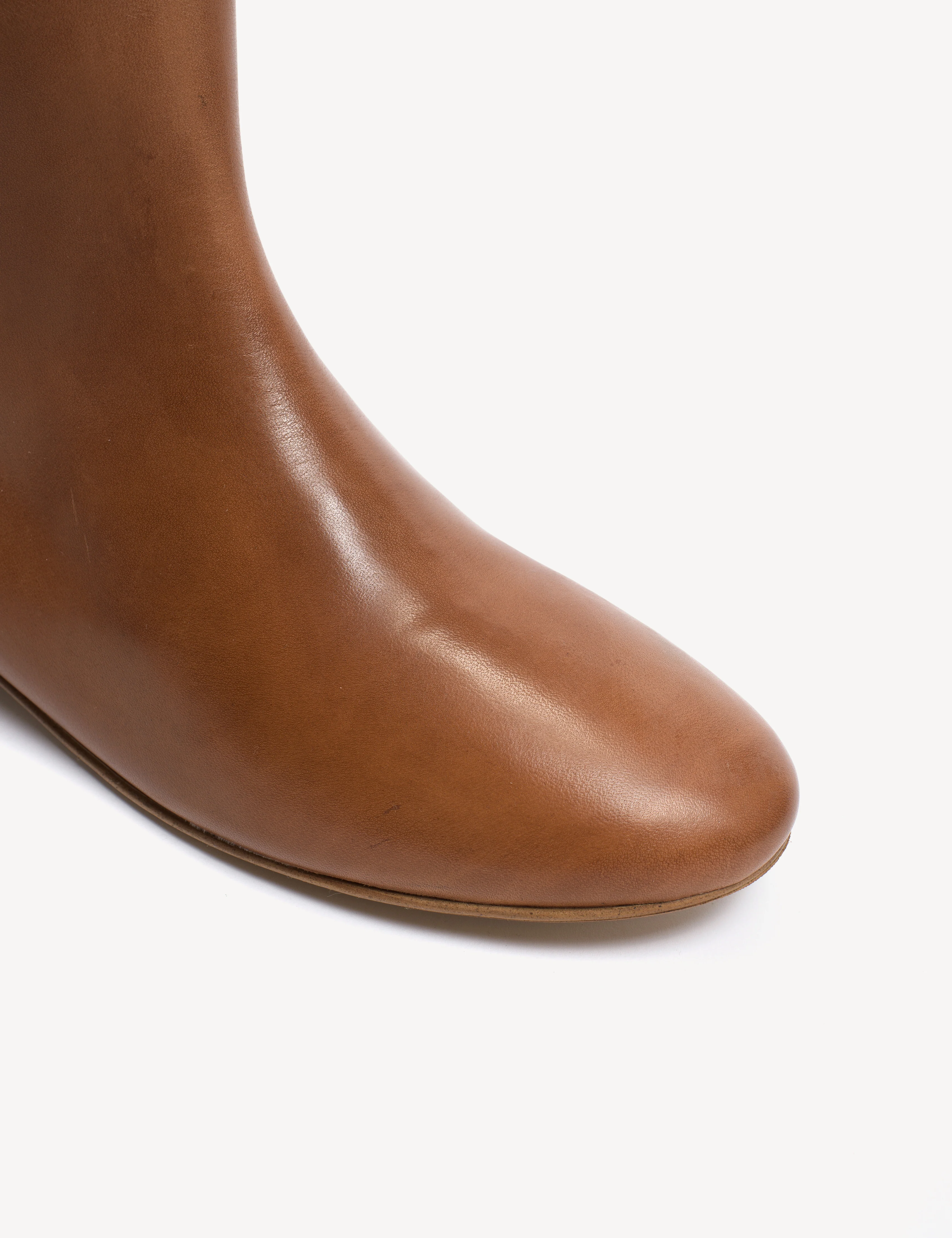 Nadine Boot In Dark Tan Calfskin - Image 5