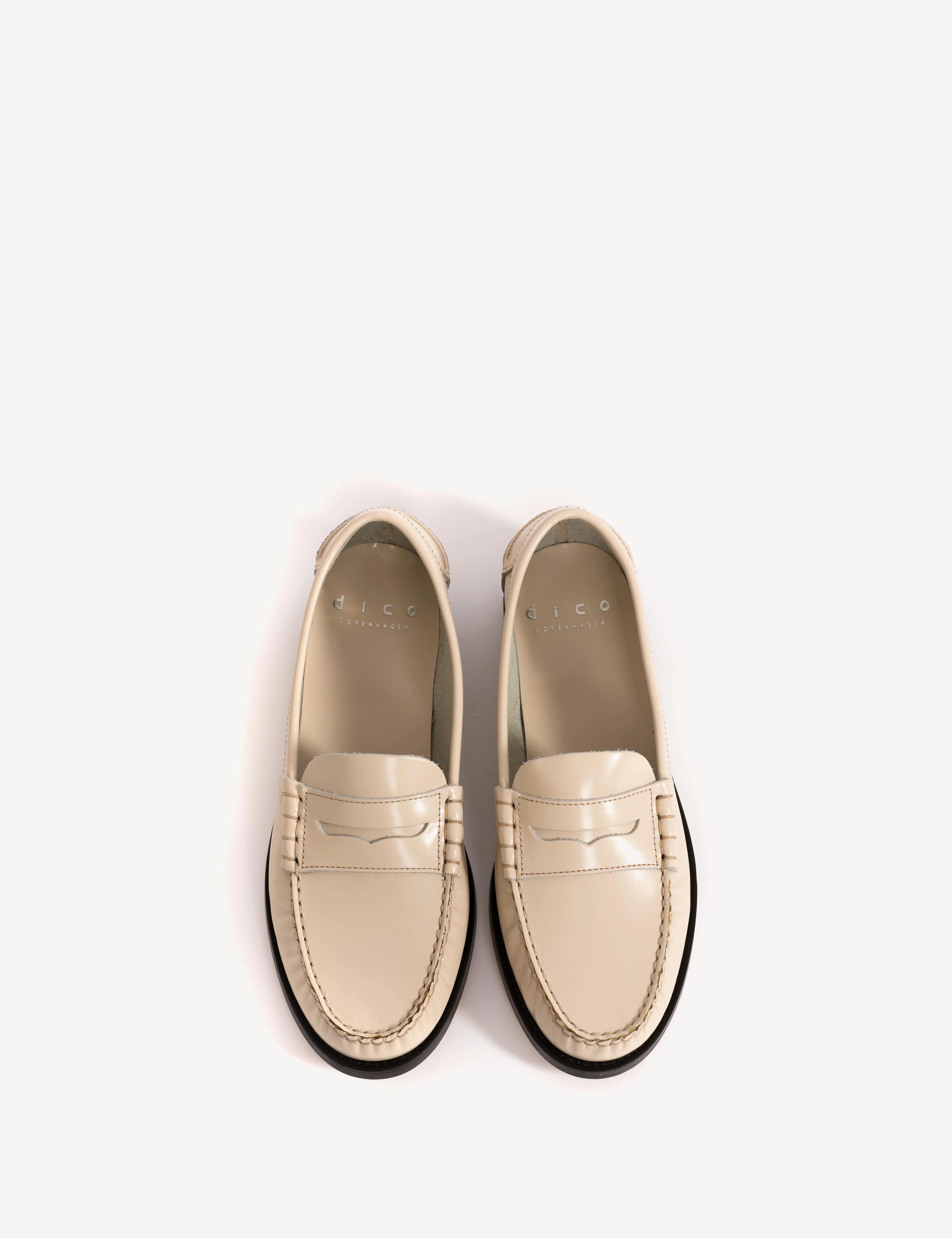 Moccasin Penny Loafer In Bone White Polido Leather - Image 5